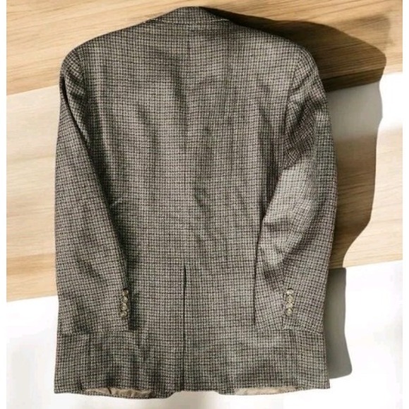 Vintage Polo University Club Ralph Lauren Wool Blazer Mens 44T Houndstooth Multi - Picture 2 of 8